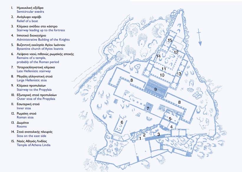 Lindos Acropolis Map